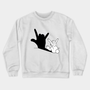 Rabbit Love Hand Shadow Crewneck Sweatshirt